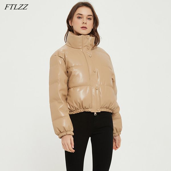 winter women faux leather parkas jacket thick warm padded coat vintage stand collar button zipper 210423, Black
winter women faux leather parkas jacket thick warm padded coat vintage stand collar button zipper 210423, Black