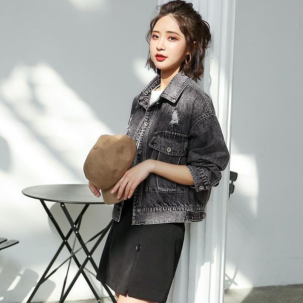 women's jackets 2021 spring autumn women short denim coat woman long sleeve jean jacket fashion loose drop, Black;brown
women's jackets 2021 spring autumn women short denim coat woman long sleeve jean jacket fashion loose drop, Black;brown