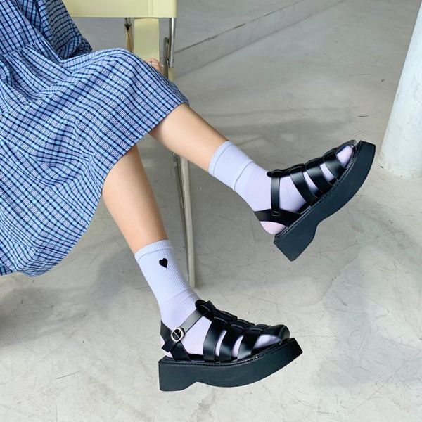sandals gladiator platform women chunky dad designer shoes gothic lolita, Black
sandals gladiator platform women chunky dad designer shoes gothic lolita, Black