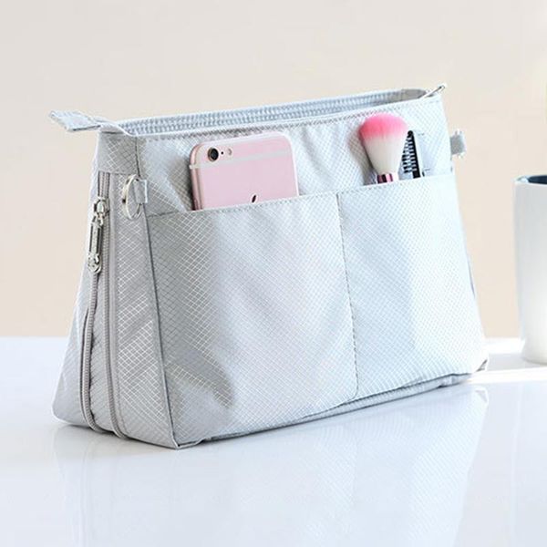 storage bags gray women cosmetic handbag pouch insert organiser large purse tote medium waterproof nylon bag with zipper closure
storage bags gray women cosmetic handbag pouch insert organiser large purse tote medium waterproof nylon bag with zipper closure