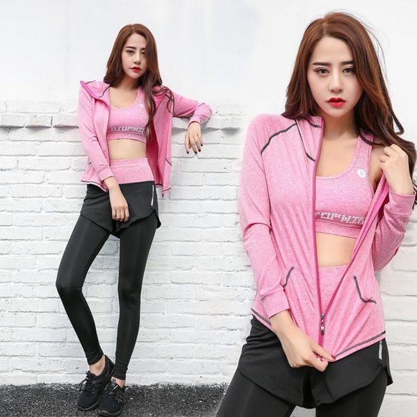two piece dress korean lady suit women's breathable quick-dry hooded jacket vest five-piece exercise running and body-building., White
two piece dress korean lady suit women's breathable quick-dry hooded jacket vest five-piece exercise running and body-building., White