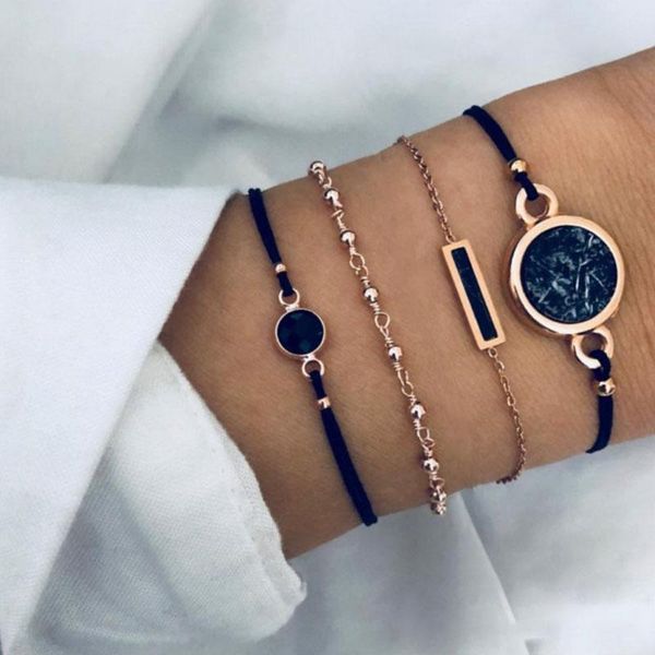 charm bracelets 4pcs/set black turquoises pattern bangle unique design bohemian women chain rope stacking bracelet, Golden;silver
charm bracelets 4pcs/set black turquoises pattern bangle unique design bohemian women chain rope stacking bracelet, Golden;silver