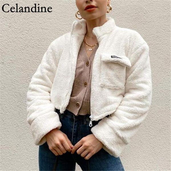 celandine fashion white long sleeve coat women zipper pocket vintage jacket korean warm cropped autumn winter 2021 women's jackets, Black;brown
celandine fashion white long sleeve coat women zipper pocket vintage jacket korean warm cropped autumn winter 2021 women's jackets, Black;brown