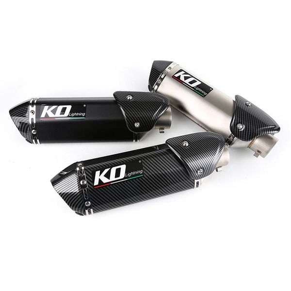 motorcycle exhaust system universal 38-51 mm pipe stainless steel muffler escapes with removable db killer heat guards 370