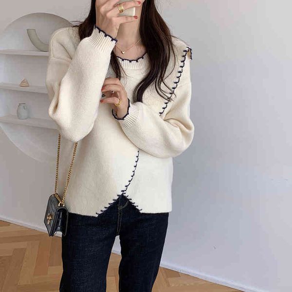 chic women fashion retro criss-cross o-neck knitwear sweater elegant loose casual solid soft korean pullovers 210416, White;black
chic women fashion retro criss-cross o-neck knitwear sweater elegant loose casual solid soft korean pullovers 210416, White;black