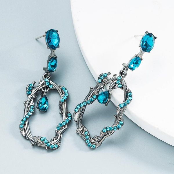 dangle & chandelier vintage unique blue shiny rhinestone twist pattern women's earring geometric irregular long cross earrings accessor, Silver
dangle & chandelier vintage unique blue shiny rhinestone twist pattern women's earring geometric irregular long cross earrings accessor, Silver