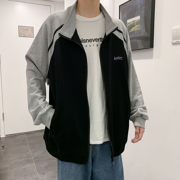 2021 spring korean stand collar baseball jacket men's large striped cotton sweater cardigan, Black
2021 spring korean stand collar baseball jacket men's large striped cotton sweater cardigan, Black