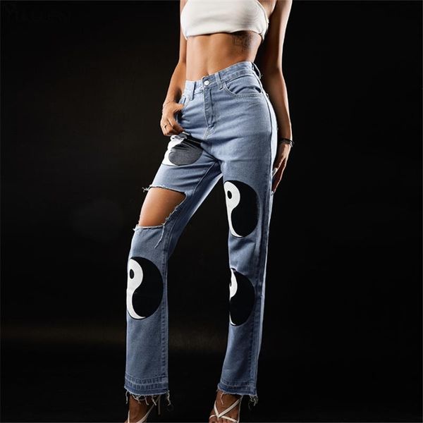 women's jeans yiallen gossip y2k pattern ripped hole cotton denim women high waist buttons solid straight trousers female streetwear, Blue
women's jeans yiallen gossip y2k pattern ripped hole cotton denim women high waist buttons solid straight trousers female streetwear, Blue