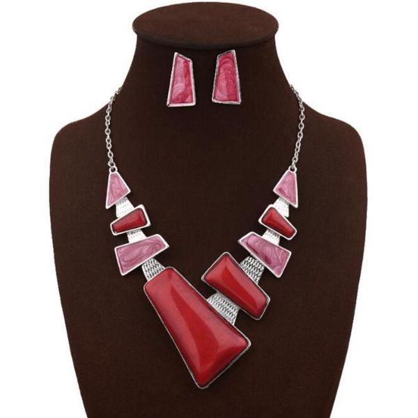 earrings & necklace dilica fashion jewelry sets for women geometric statement set vintage bib necklaces chokers red blue, Silver
earrings & necklace dilica fashion jewelry sets for women geometric statement set vintage bib necklaces chokers red blue, Silver