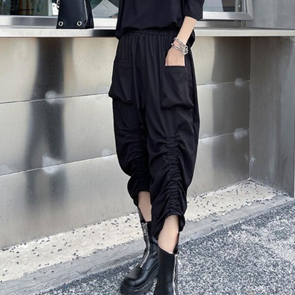 women's pants & capris xuxi black casual women 2021 summer elastic waist harlan trousers thin loose nine-point e1792, Black;white
women's pants & capris xuxi black casual women 2021 summer elastic waist harlan trousers thin loose nine-point e1792, Black;white
