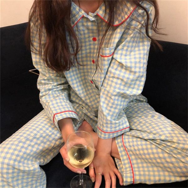 spring women candy plaid pajama sets loose vintage lady girls princess pyjamas set sleepwear turn-down collar lounge sleepwear, Black;red
spring women candy plaid pajama sets loose vintage lady girls princess pyjamas set sleepwear turn-down collar lounge sleepwear, Black;red