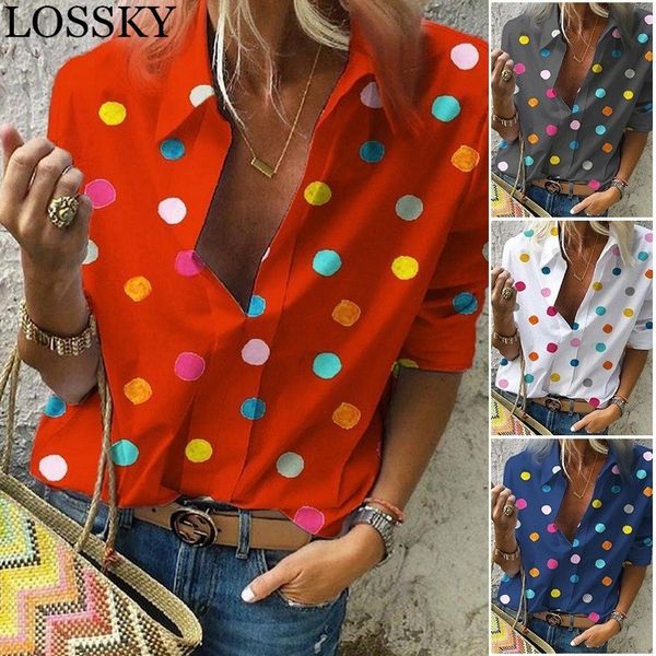 vintage colorful polka dot print blouse deep v neck long sleeve blusas casual women spring boho camisa kimono ladies shirts 210520, White
vintage colorful polka dot print blouse deep v neck long sleeve blusas casual women spring boho camisa kimono ladies shirts 210520, White