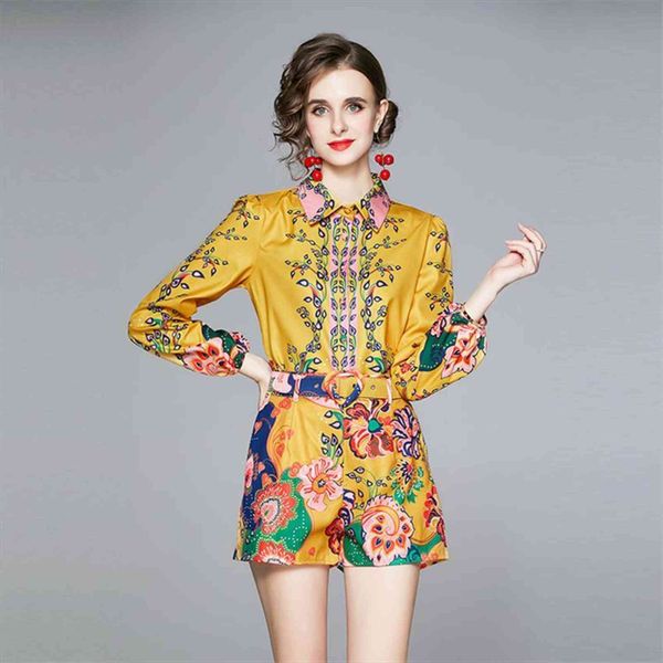 summer autumn retro 2 piece women tracksuits set shorts and r runway two print vintage shirt short suits, Gray
summer autumn retro 2 piece women tracksuits set shorts and r runway two print vintage shirt short suits, Gray