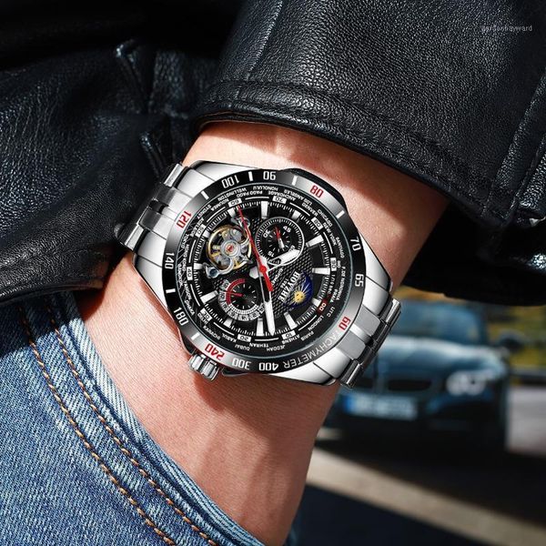 tourbillon automatic watch men mechanical self-wind mens watches 24 hours luminous casual horloges mannen wristwatches, Slivery;brown
tourbillon automatic watch men mechanical self-wind mens watches 24 hours luminous casual horloges mannen wristwatches, Slivery;brown