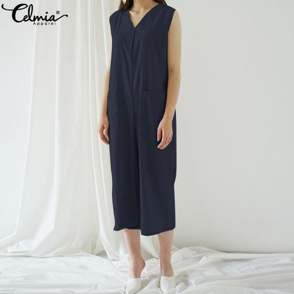 women's jumpsuits & rompers celmia 5xl elegant women casual jumpsuit long 2021 summer sleeveless loose playsuits office lady plus size, Black;white
women's jumpsuits & rompers celmia 5xl elegant women casual jumpsuit long 2021 summer sleeveless loose playsuits office lady plus size, Black;white