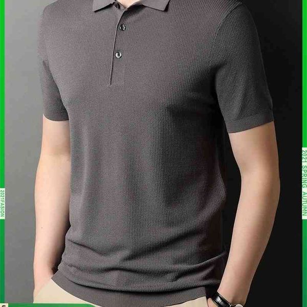 2021 summer lapel mulberry silk short sleeve t-shirt knitted polo shirt american t-blood business casual men's t-shirt, White;black
2021 summer lapel mulberry silk short sleeve t-shirt knitted polo shirt american t-blood business casual men's t-shirt, White;black