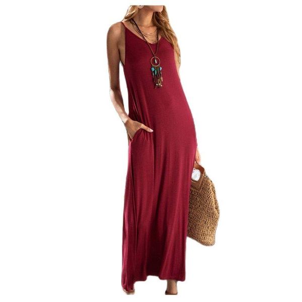 casual dresses 2021 summer dress long women solid spaghetti strap pocket loose maxi clothing woman, Black;gray
casual dresses 2021 summer dress long women solid spaghetti strap pocket loose maxi clothing woman, Black;gray