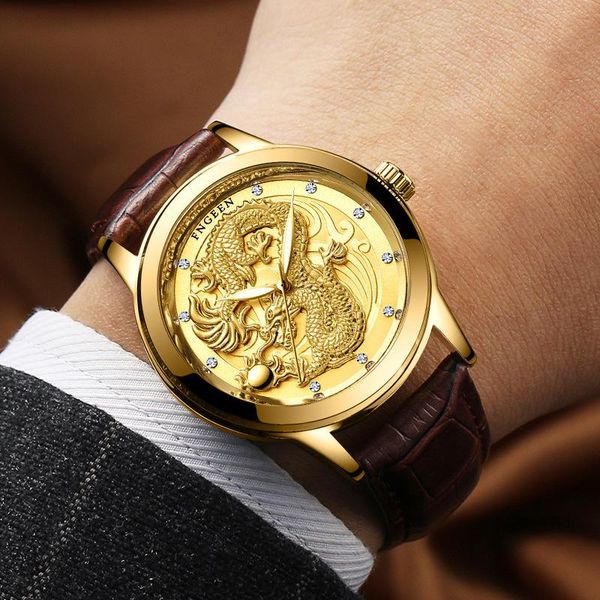 wristwatches dragon design steel watch men casual male sport waterproof luminous gold quartz wristwatch clock relogio masculino, Slivery;brown
wristwatches dragon design steel watch men casual male sport waterproof luminous gold quartz wristwatch clock relogio masculino, Slivery;brown