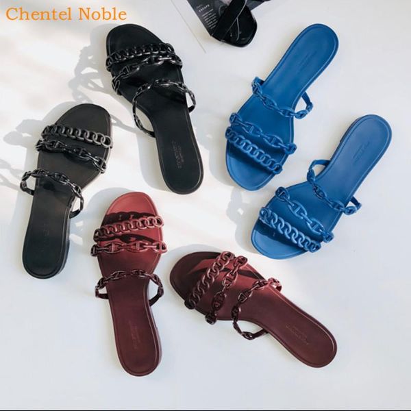 black blue women shoes chain designer slippers sandals street style flat jelly slides summer woman beach
black blue women shoes chain designer slippers sandals street style flat jelly slides summer woman beach