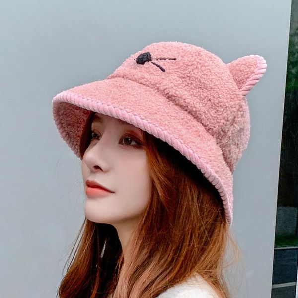 women winter plush bucket hat with cute cat ears flat hats soft animal printed warm drop outdoor, Black;white
women winter plush bucket hat with cute cat ears flat hats soft animal printed warm drop outdoor, Black;white