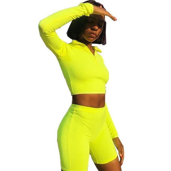 two piece dress women long sleeve crop gym shorts 2 set female o-neck matching sets ladies sport, White
two piece dress women long sleeve crop gym shorts 2 set female o-neck matching sets ladies sport, White
