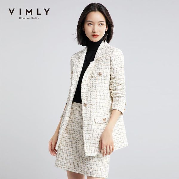 vimly women blazer autumn winter elegant turn down collar single button vintage ladies jacket female suit 30281 women's suits & blazers, White;black
vimly women blazer autumn winter elegant turn down collar single button vintage ladies jacket female suit 30281 women's suits & blazers, White;black