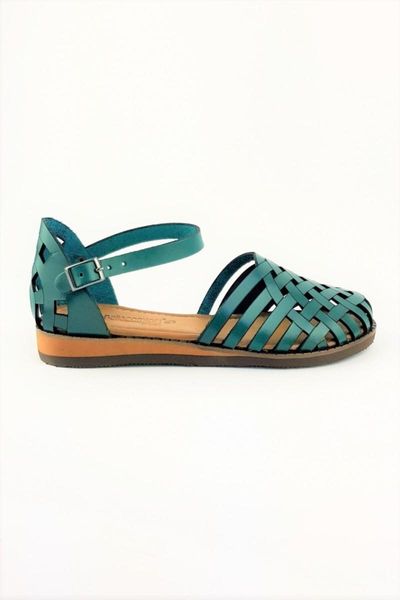 sandals women's green genuine leather, Black