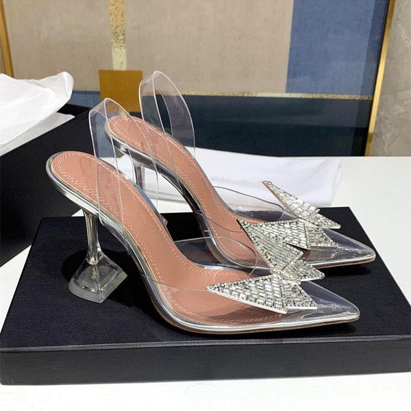dress shoes designer fashion women's pvc clear transparent bow crystal pointy toe high heel slingback prom evening bridal sandal, Black
dress shoes designer fashion women's pvc clear transparent bow crystal pointy toe high heel slingback prom evening bridal sandal, Black