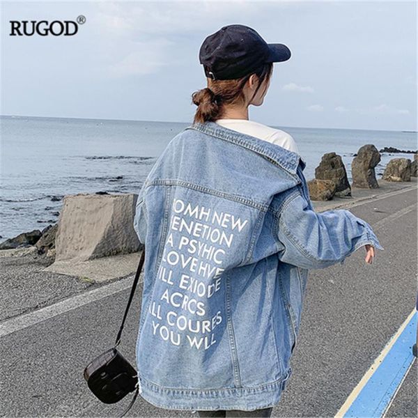 women's jackets rugod 2021 women denim frayed jacket back letter print loose long female jean oversize korean stylish wide coat, Black;brown
women's jackets rugod 2021 women denim frayed jacket back letter print loose long female jean oversize korean stylish wide coat, Black;brown