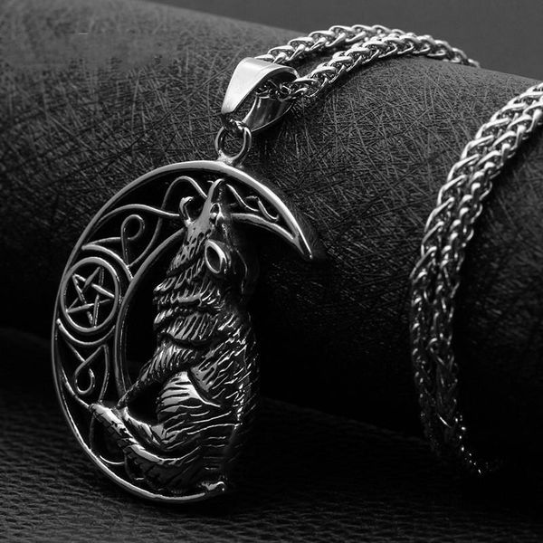 pendant necklaces fashion titanium steel wolf couple stainless necklace moon type jewelry wholesale, Silver
pendant necklaces fashion titanium steel wolf couple stainless necklace moon type jewelry wholesale, Silver