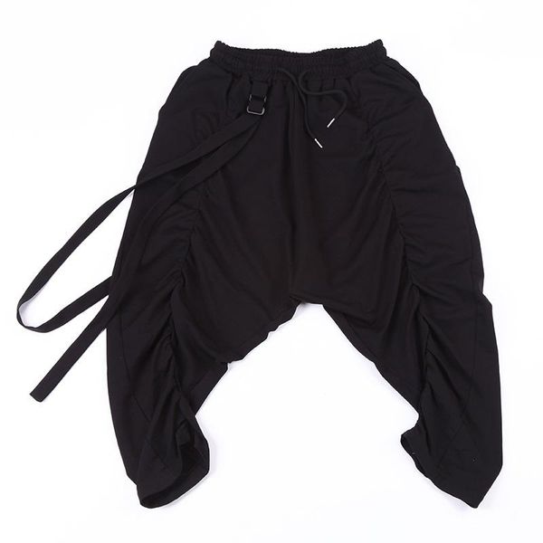 men's pants punk style fringed rope folds hip-hop harem men's low crotch flying squirrel hanging, Black
men's pants punk style fringed rope folds hip-hop harem men's low crotch flying squirrel hanging, Black