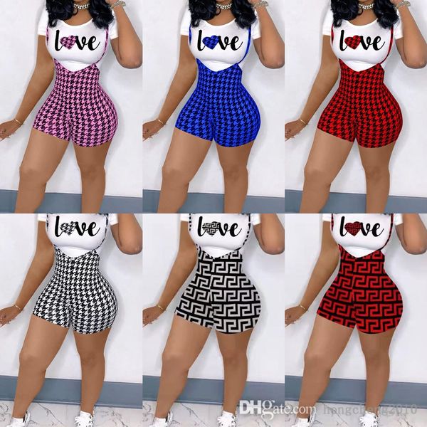 women two piece pants outfits designer valentine day letters printed suits plus size short sleeve suspender sportwear tracksuits, White
women two piece pants outfits designer valentine day letters printed suits plus size short sleeve suspender sportwear tracksuits, White