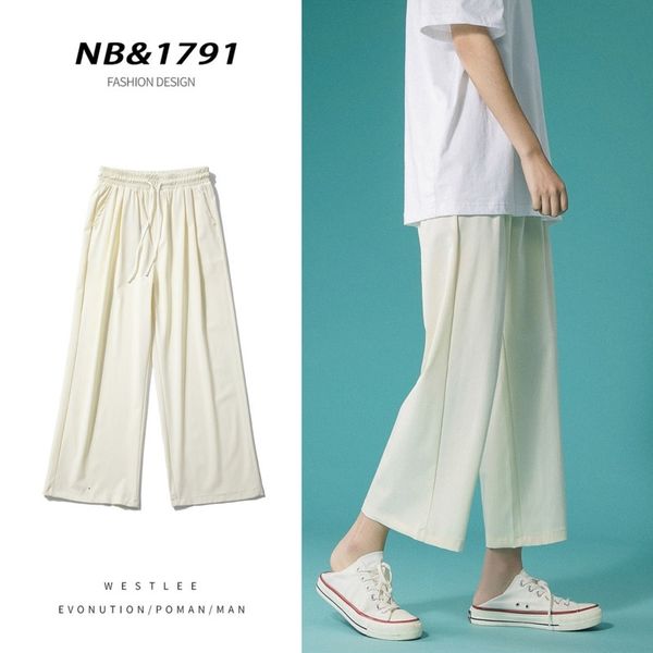 men's pants summer thin casual fashion solid color ice silk men streetwear korean loose straight wide leg mens s-2xl m3uk, Black
men's pants summer thin casual fashion solid color ice silk men streetwear korean loose straight wide leg mens s-2xl m3uk, Black