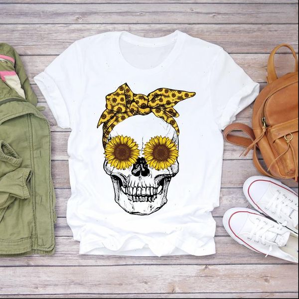 womens t shirts women summer fashion skull sunflower cue short sleeve lady shirt ladies graphic female tee, White
womens t shirts women summer fashion skull sunflower cue short sleeve lady shirt ladies graphic female tee, White