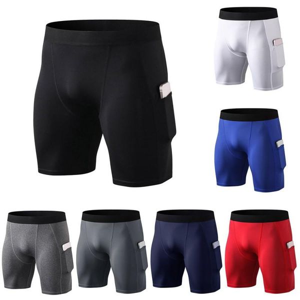 men's shorts summer men sweat elastic moisture wicking and quick-drying biker with pockets, White;black
men's shorts summer men sweat elastic moisture wicking and quick-drying biker with pockets, White;black