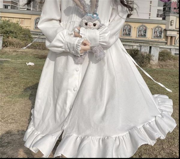 spring womens dresses autumn women dress peter pan collar white bag princess party japanese lolita style cute long ruffles, Black;gray
spring womens dresses autumn women dress peter pan collar white bag princess party japanese lolita style cute long ruffles, Black;gray