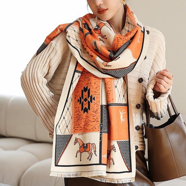 scarves 2021 wool women scarf cashmere stole animal horse print female winter warm pashmina blanket wraps, Blue;gray
scarves 2021 wool women scarf cashmere stole animal horse print female winter warm pashmina blanket wraps, Blue;gray