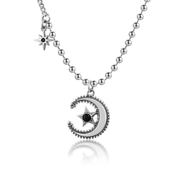tiny black zircon moon star pendent bead necklace crescent choker short chain necklaces for women gift pendant, Silver
tiny black zircon moon star pendent bead necklace crescent choker short chain necklaces for women gift pendant, Silver