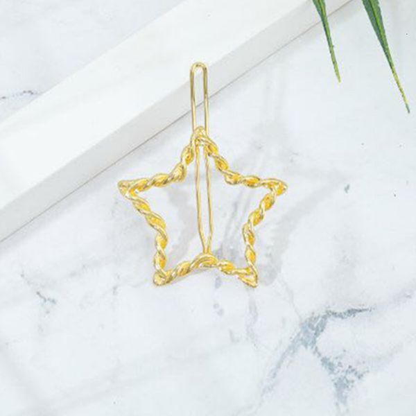 metal multi twist hair ornament alloy five pointed star love geometric rectangular hairpin, Golden;silver
metal multi twist hair ornament alloy five pointed star love geometric rectangular hairpin, Golden;silver