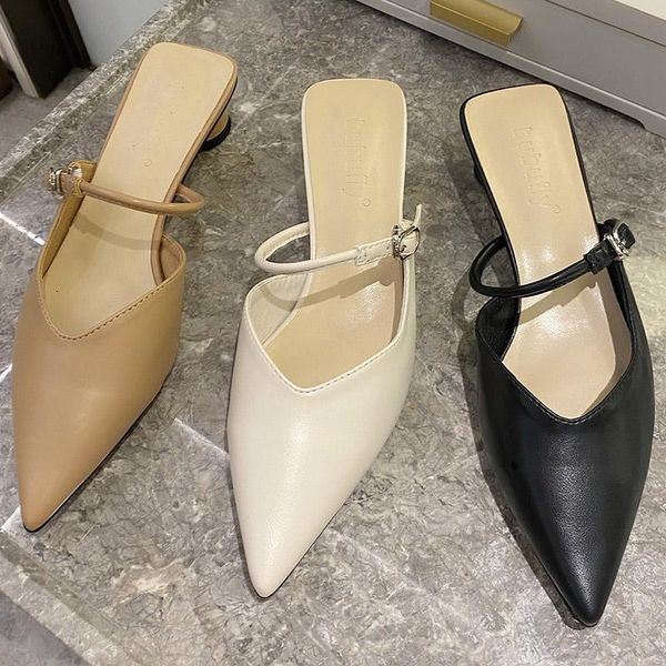 summer fashion women pointed toe high heels slippers simplicit style slides khaki baotou medium lady formal shoes, Black
summer fashion women pointed toe high heels slippers simplicit style slides khaki baotou medium lady formal shoes, Black