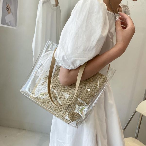 evening bags fashion women transparent shoulder shopping bag ladies summer beach vacation lace large capacity tote handbags
evening bags fashion women transparent shoulder shopping bag ladies summer beach vacation lace large capacity tote handbags