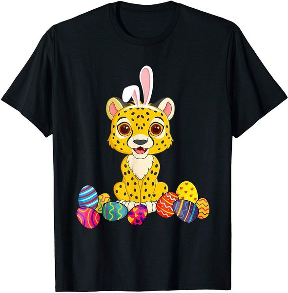 cheetah bunny ear with egg easter easter day shirt men boys t-shirt, White;black 
cheetah bunny ear with egg easter easter day shirt men boys t-shirt, White;black