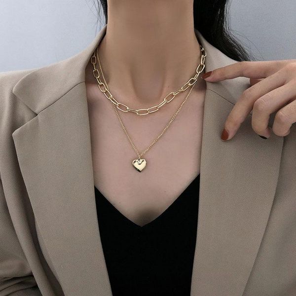 double layer love pendant heart chain necklace valentine's day fashion bohemian for women gift 2021 jewelry wholesale chains, Silver
double layer love pendant heart chain necklace valentine's day fashion bohemian for women gift 2021 jewelry wholesale chains, Silver