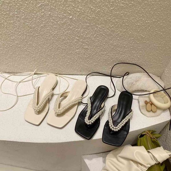 sandals fashion women clip toe pearl chain beige/black cross strap lace up slides low heeled summer mules shoes woman 5bfd
sandals fashion women clip toe pearl chain beige/black cross strap lace up slides low heeled summer mules shoes woman 5bfd
