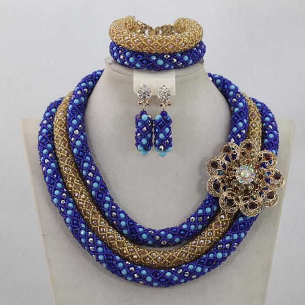 earrings & necklace nigerian wedding african crystal beads jewelry set champagne design handmade bride anj054, Silver
earrings & necklace nigerian wedding african crystal beads jewelry set champagne design handmade bride anj054, Silver