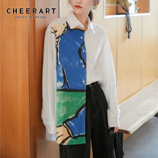 aesthetic fall women long sleeve blouse white print button up loose collar shirt designer clothes fashion 210427
aesthetic fall women long sleeve blouse white print button up loose collar shirt designer clothes fashion 210427
