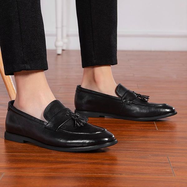 dress shoes and summer tassel leather loafers restoring ancient ways british leisure thin bottom lazy a men's, Black
dress shoes and summer tassel leather loafers restoring ancient ways british leisure thin bottom lazy a men's, Black