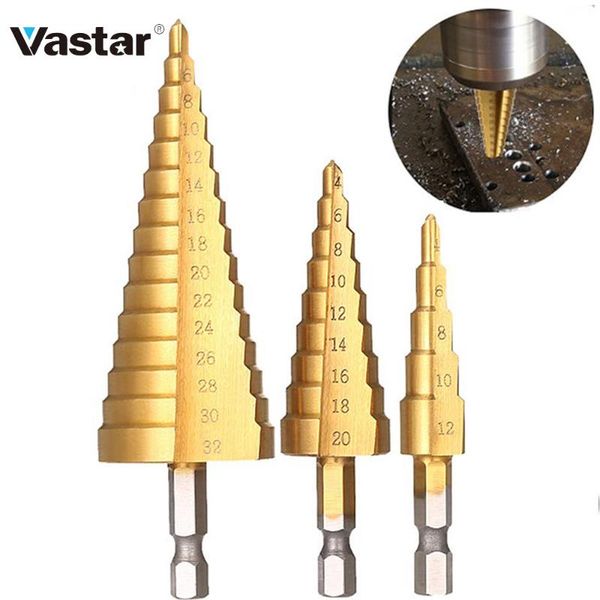 professional drill bits 4-12 4-20 4-32 mm hss titanium coated step bit drilling power tools for metal high speed steel wood hole cutter cone
professional drill bits 4-12 4-20 4-32 mm hss titanium coated step bit drilling power tools for metal high speed steel wood hole cutter cone