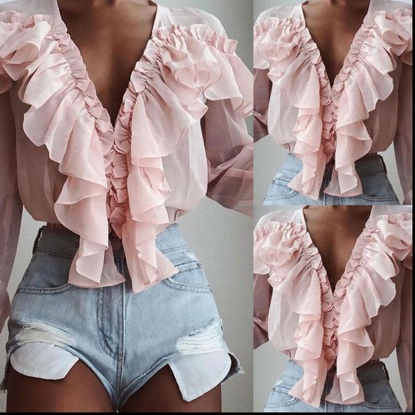 summer women long sleeve ruffle womens blouses blouse shirt tees frill shirts v neck butterfly office lady, White
summer women long sleeve ruffle womens blouses blouse shirt tees frill shirts v neck butterfly office lady, White