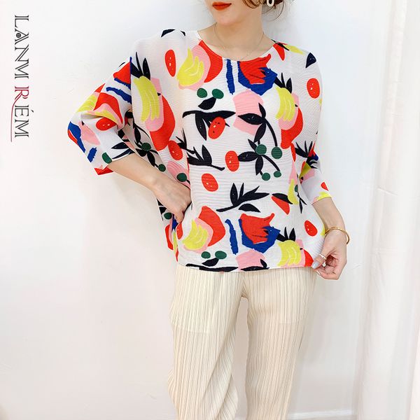 women printing pleated big sizet-shirt arrivals round neck three quarter sleeve fashion summer 2e1883 210507, White
women printing pleated big sizet-shirt arrivals round neck three quarter sleeve fashion summer 2e1883 210507, White